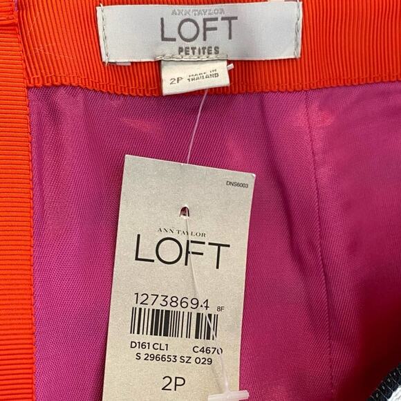 NWT LOFT Color-Block Stripe Skirt - Picture 2 of 7